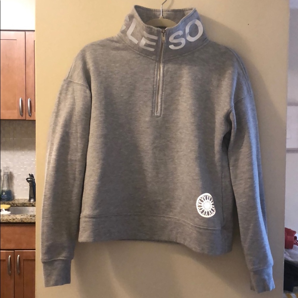 Soulcycle grey zip-up sweatshirt